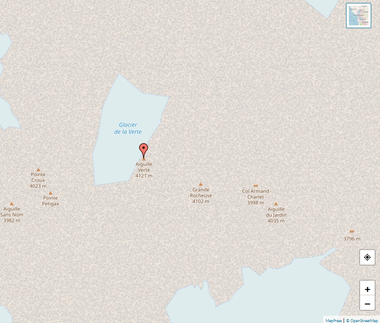 Alps, map of Aiguille Verte