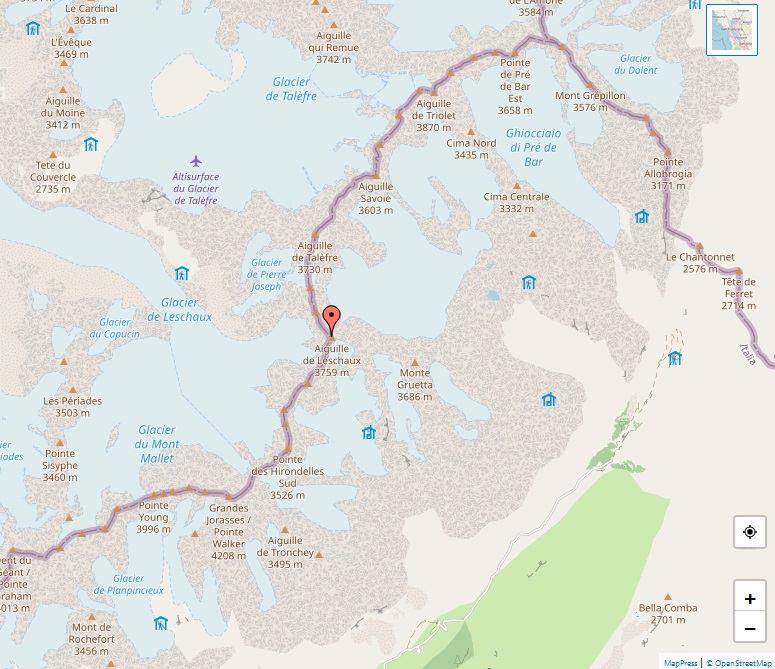 Alps - Map of Aiguille de Leschaux