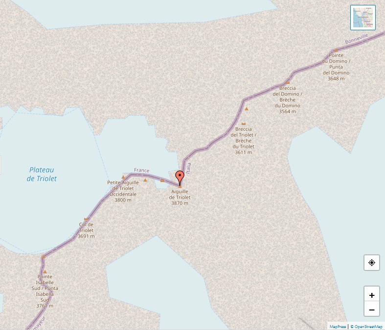 Alps - Map of Aiguille de Triolet