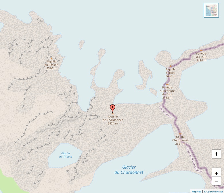 Alps - Map of Aiguille du Chardonnet