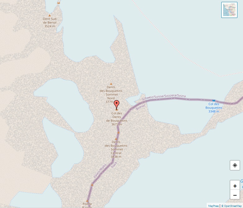 Alps - Map of Bouquetins