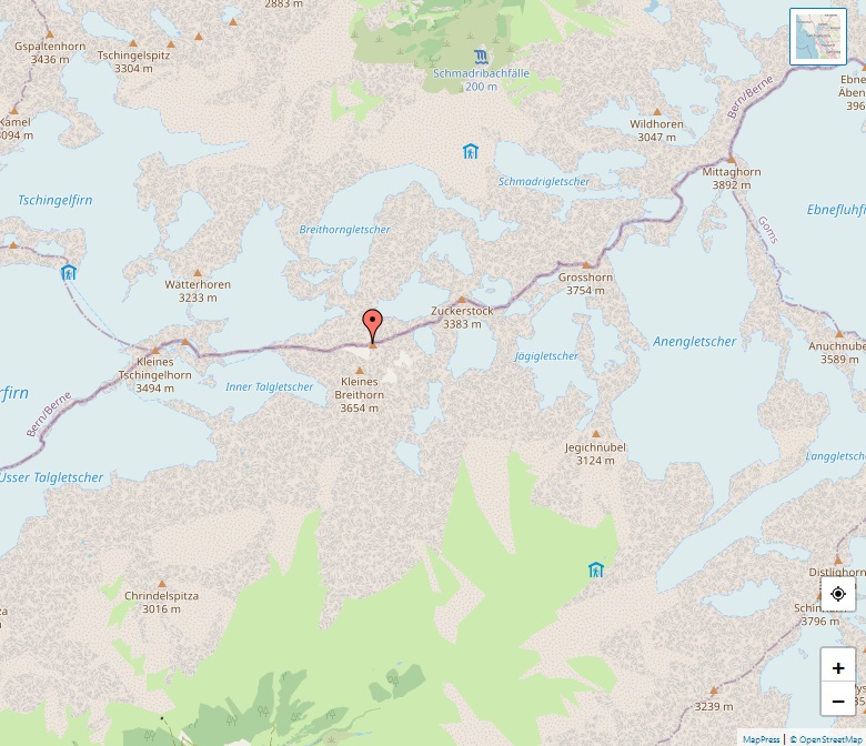 Alps - Map of Breithorn (Lauterbrunnen)