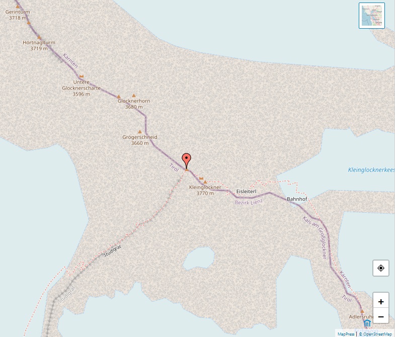 Alps - Map of Grossglockner