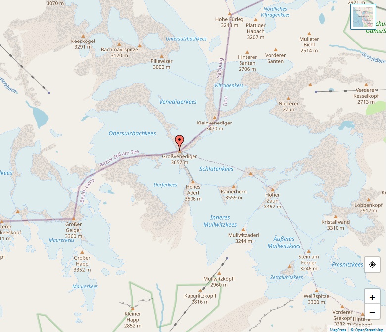 Alps - Map of Großvenediger