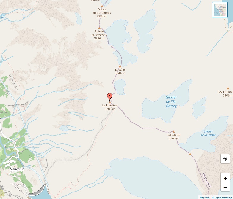 Alps - Map of Le Pleureur