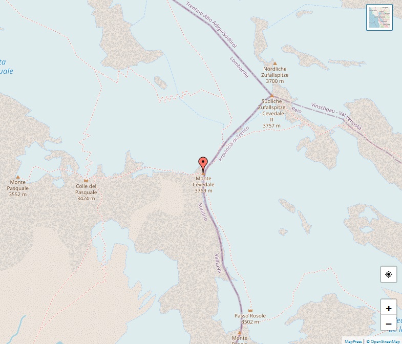 Alps - Map of Monte Cevedale