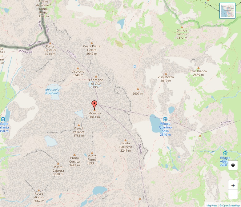Alps - Map of Monte Viso