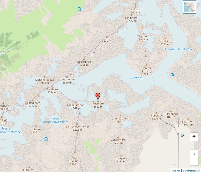 Alps - Map of Nesthorn
