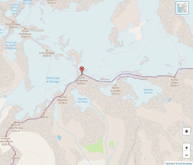 Alps - Map of Punta San Matteo