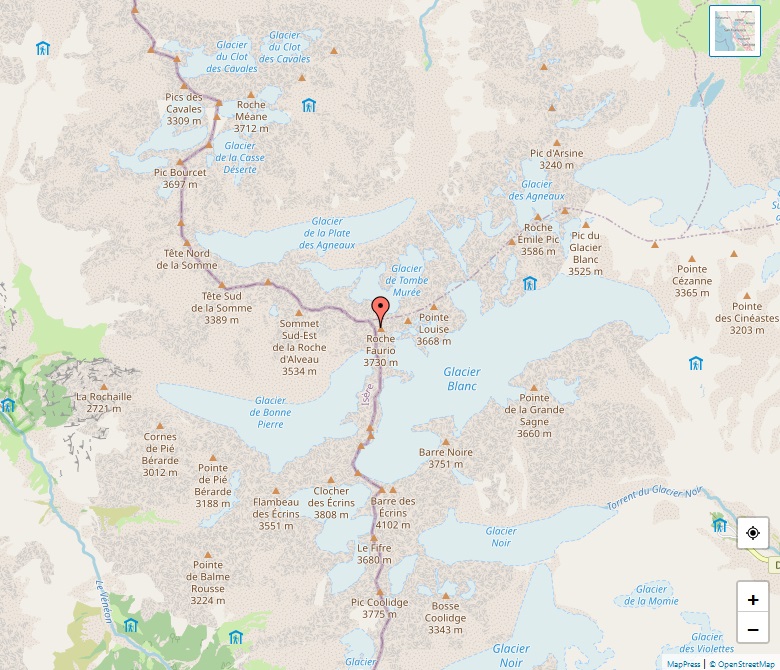Alps - Map of Roche Faurio