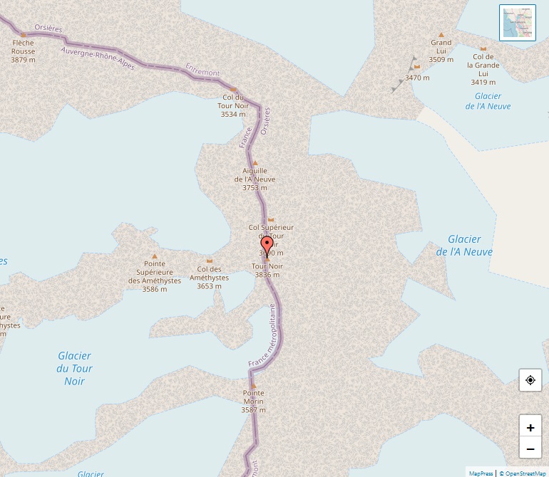 Alps - Map of Tour Noir