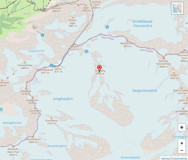 Alps, map of Trugberg