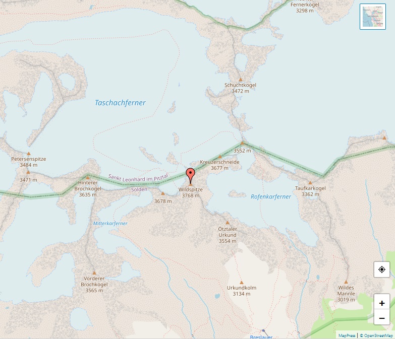 Alps - Map of Wildspitze